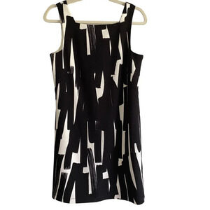 MAGGY London for Melanie Lyne High Neck Square Neck Black &  White Mini Dress
